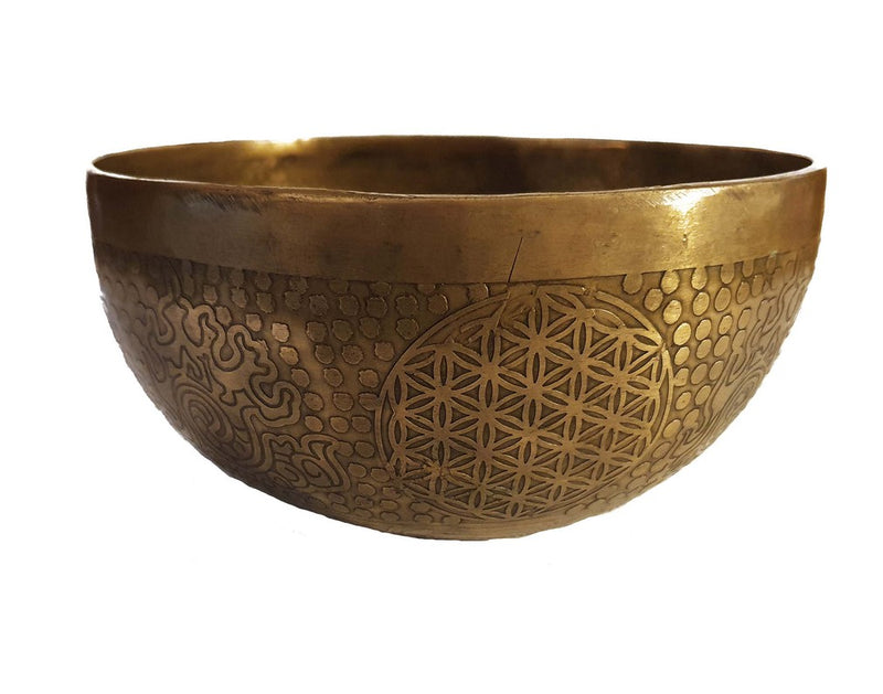 FLOWER OF LIFE HAND-BEATEN SINGING BOWL